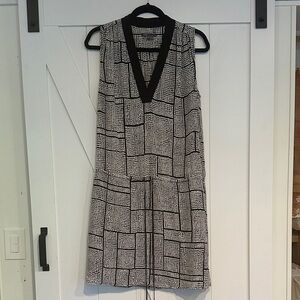 Vince Black and White Checkered Mini Dress